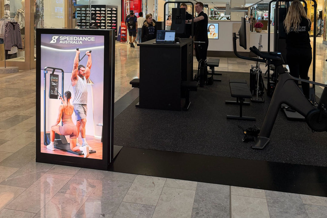 The Speediance stand at Westfield Chermside, Brisbane