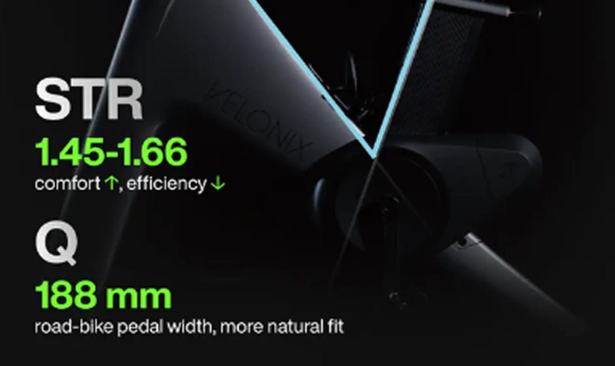 Technical specifications of road bike pedals on a dark background