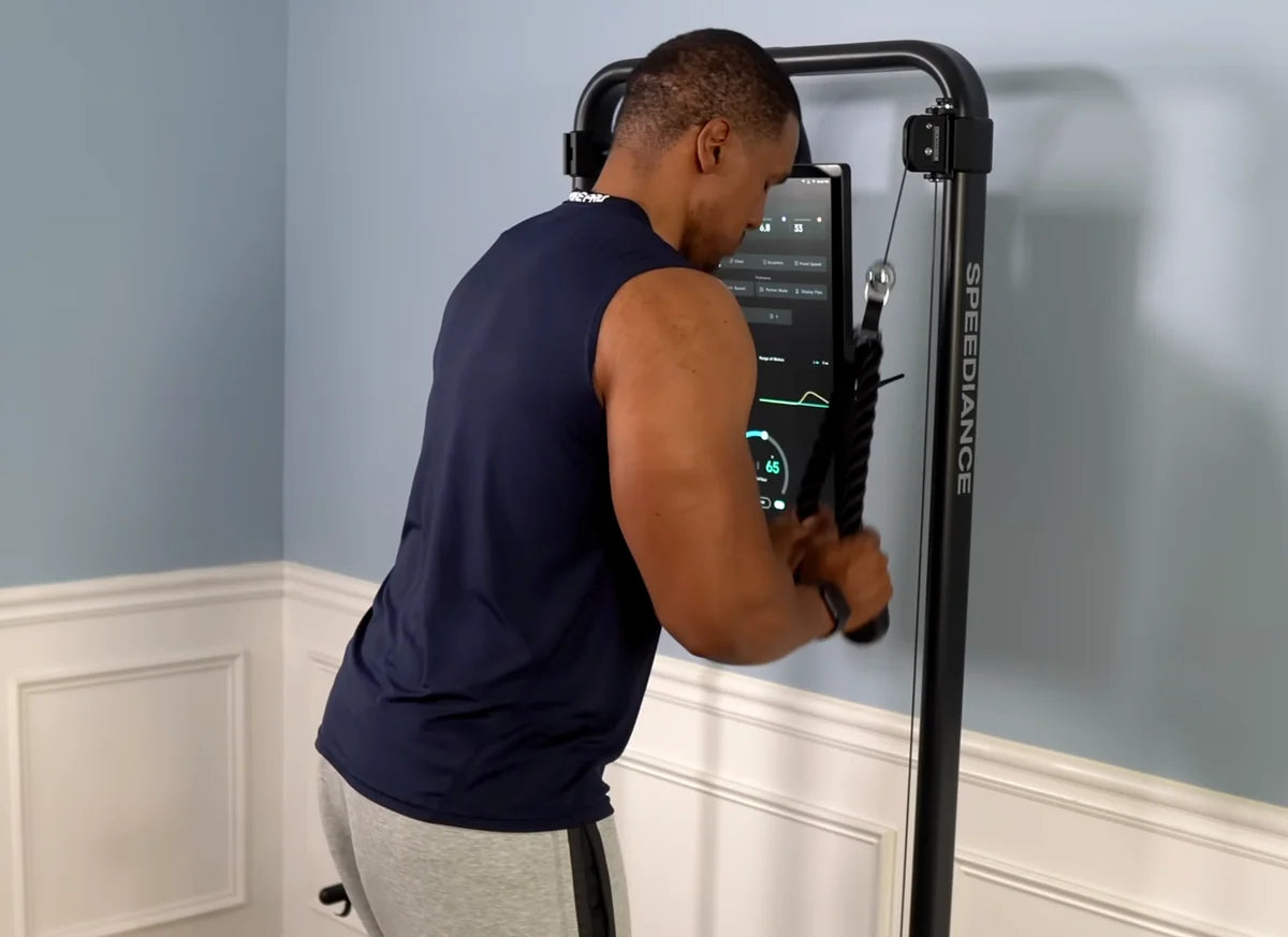 Disciplined Dave training on a Speediance Gym Monster
