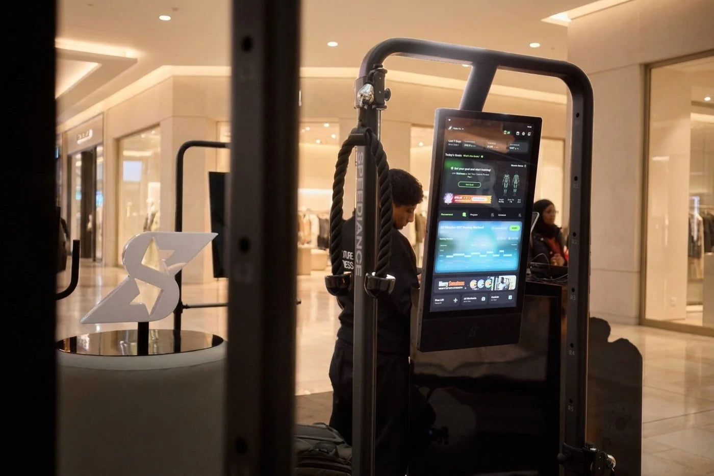Speediance's demo space inside Westfield Chermside shopping centre